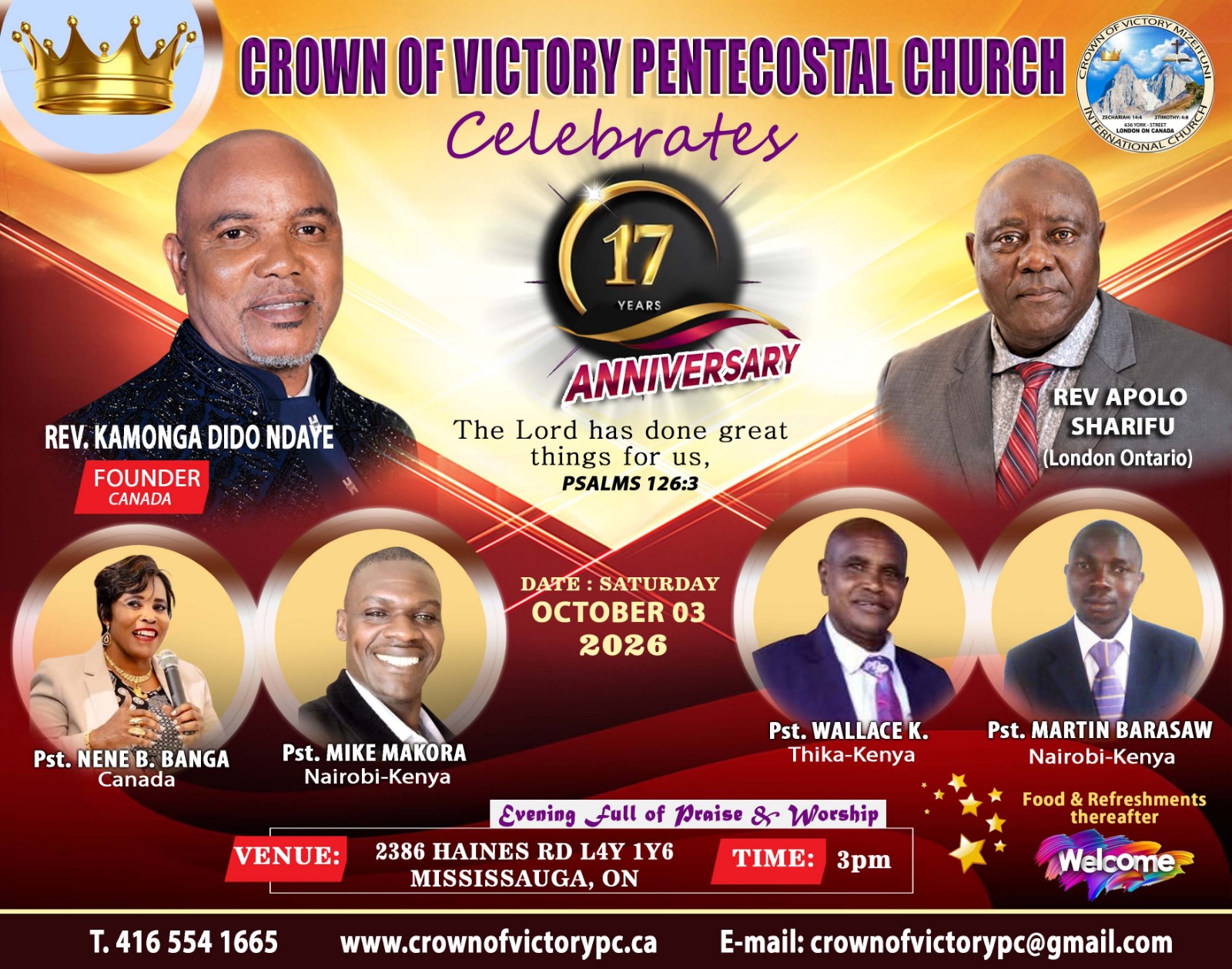 17th Church Anniversary Brochure